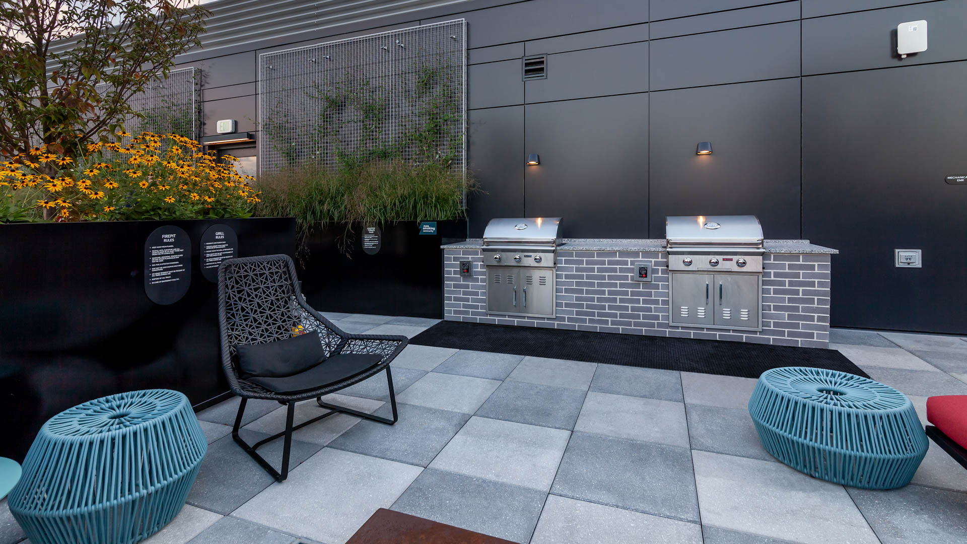 Grill area at Reverb Apartments