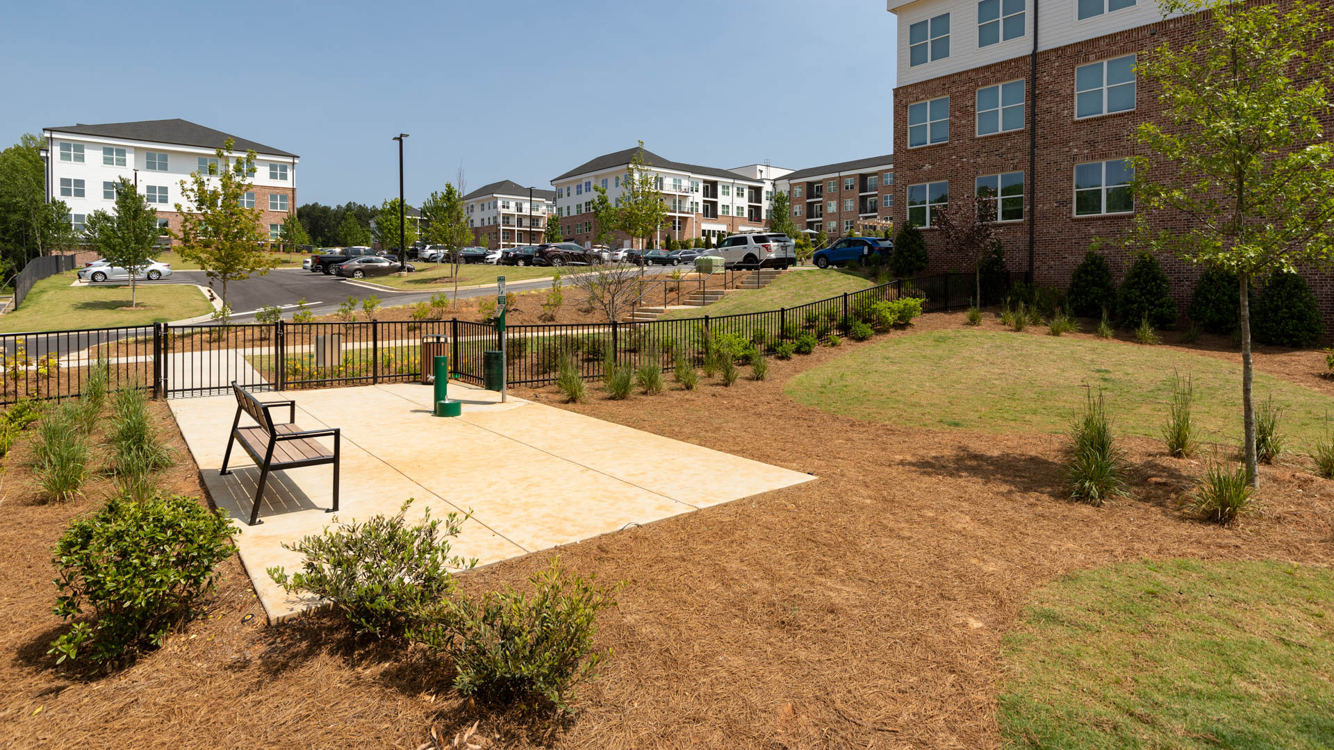 Dog park at Richmond Row Apartments