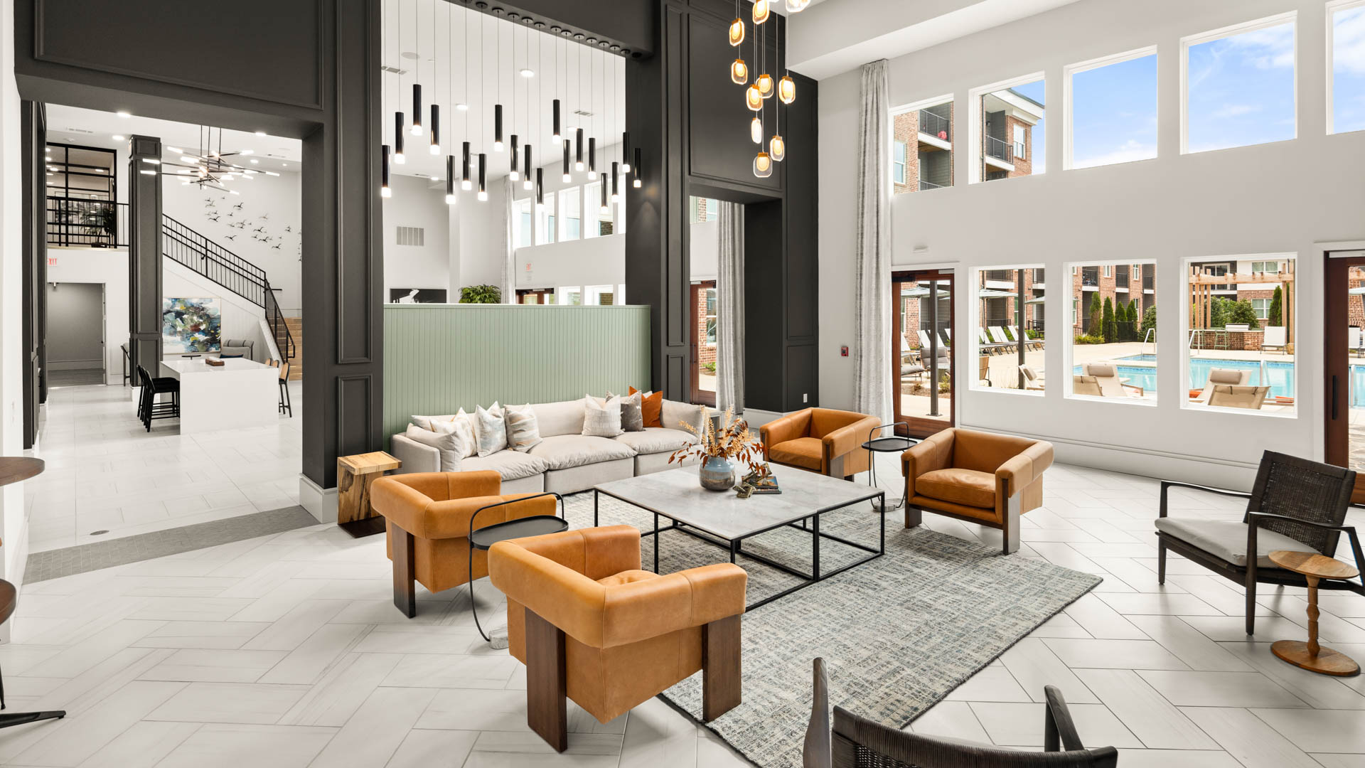 Lobby at Richmond Row Apartments