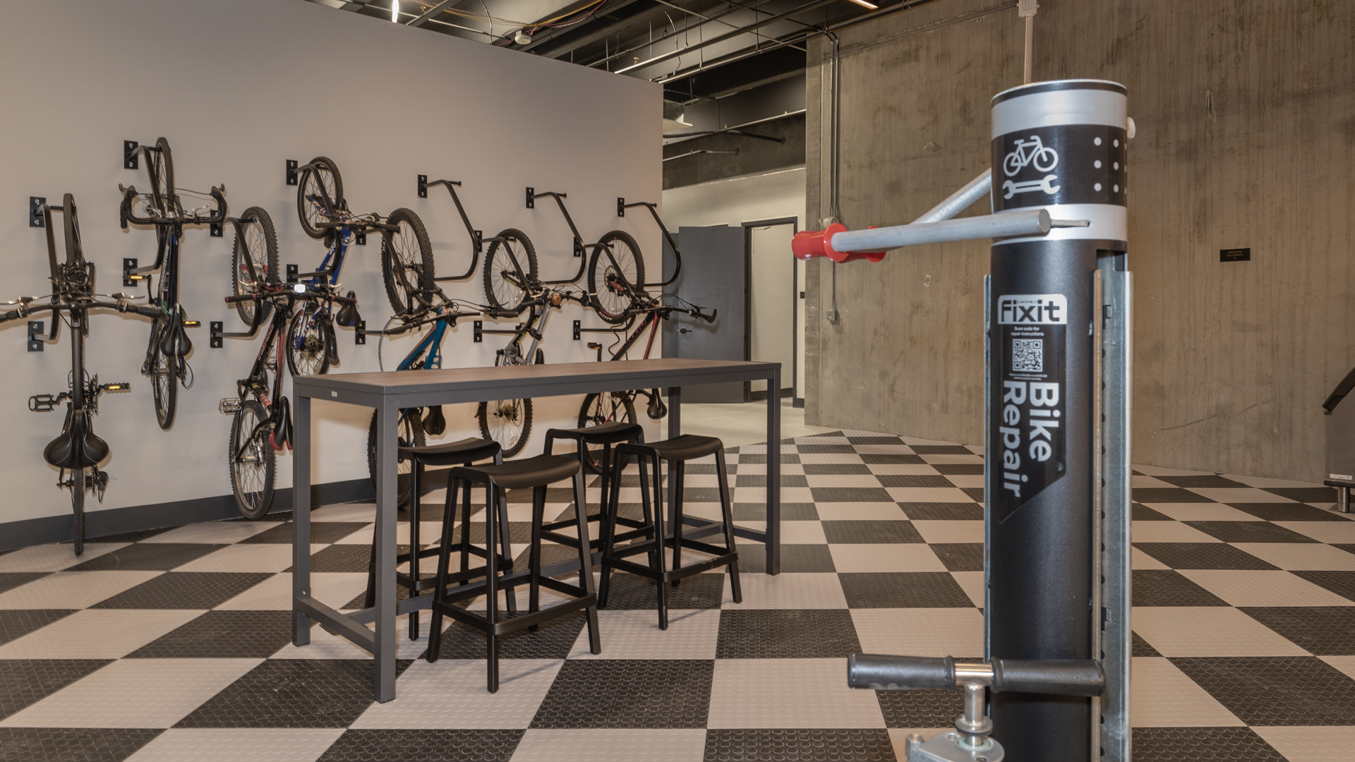 Bike room at JADE Beeler Park Apartments