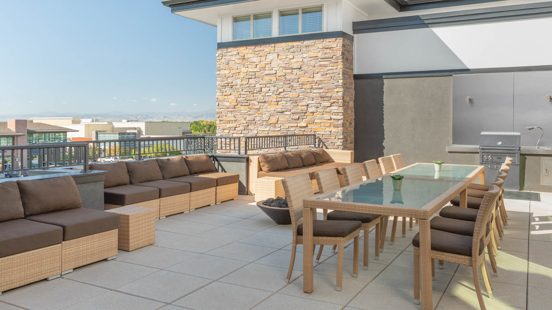 Roof deck at Arbour Square Apartments