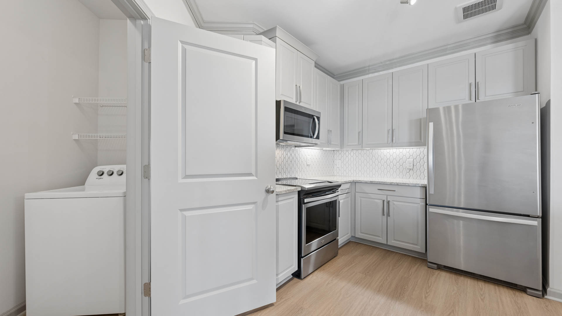 Laundry room at The View at Woodstock Apartments (1 of 2)