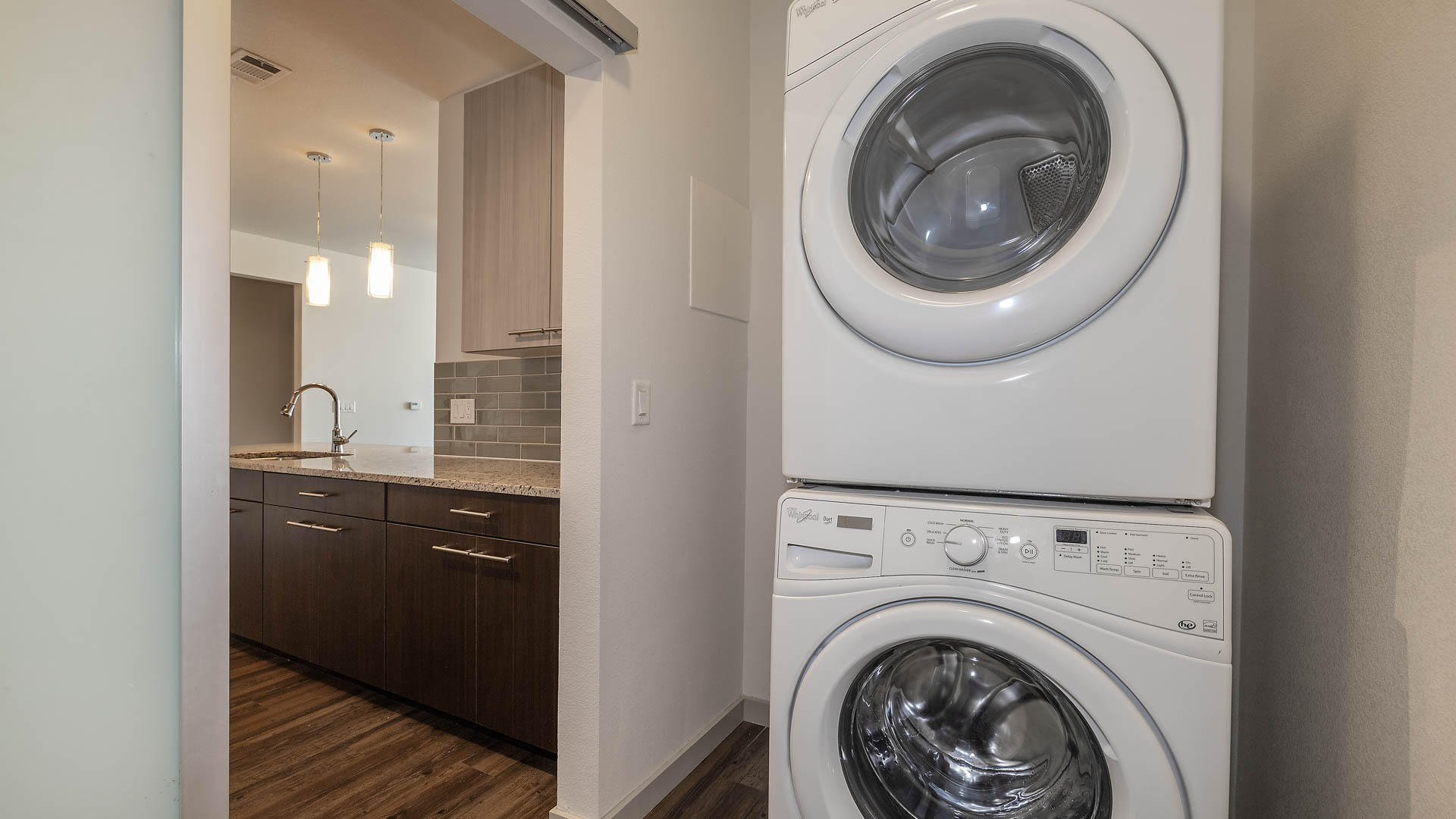 Laundry room at Milehouse Apartments
