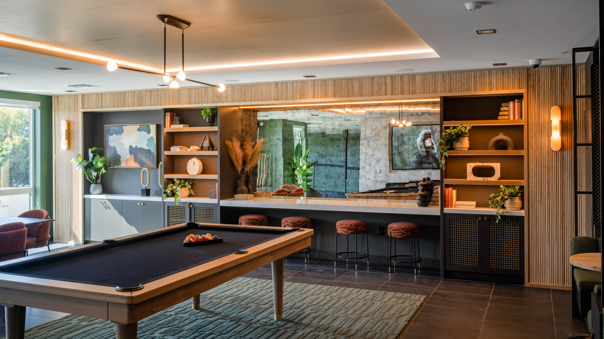 Game room at Lorien Apartments