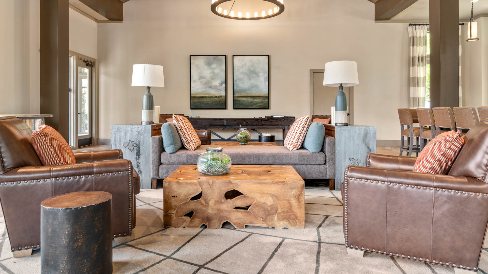 Lounge at The Falls at Forsyth Apartments