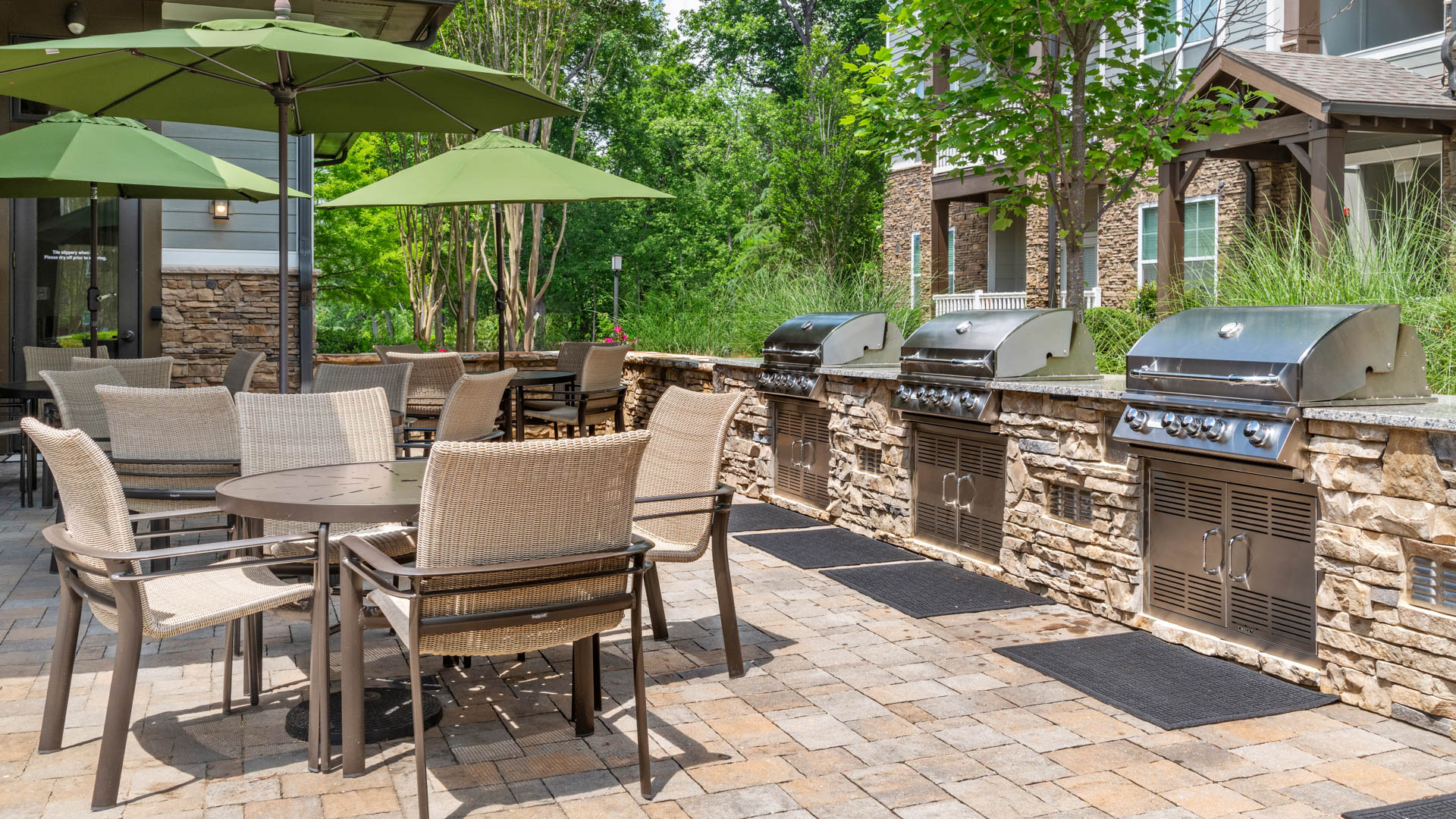 Grill area at The Falls at Forsyth Apartments