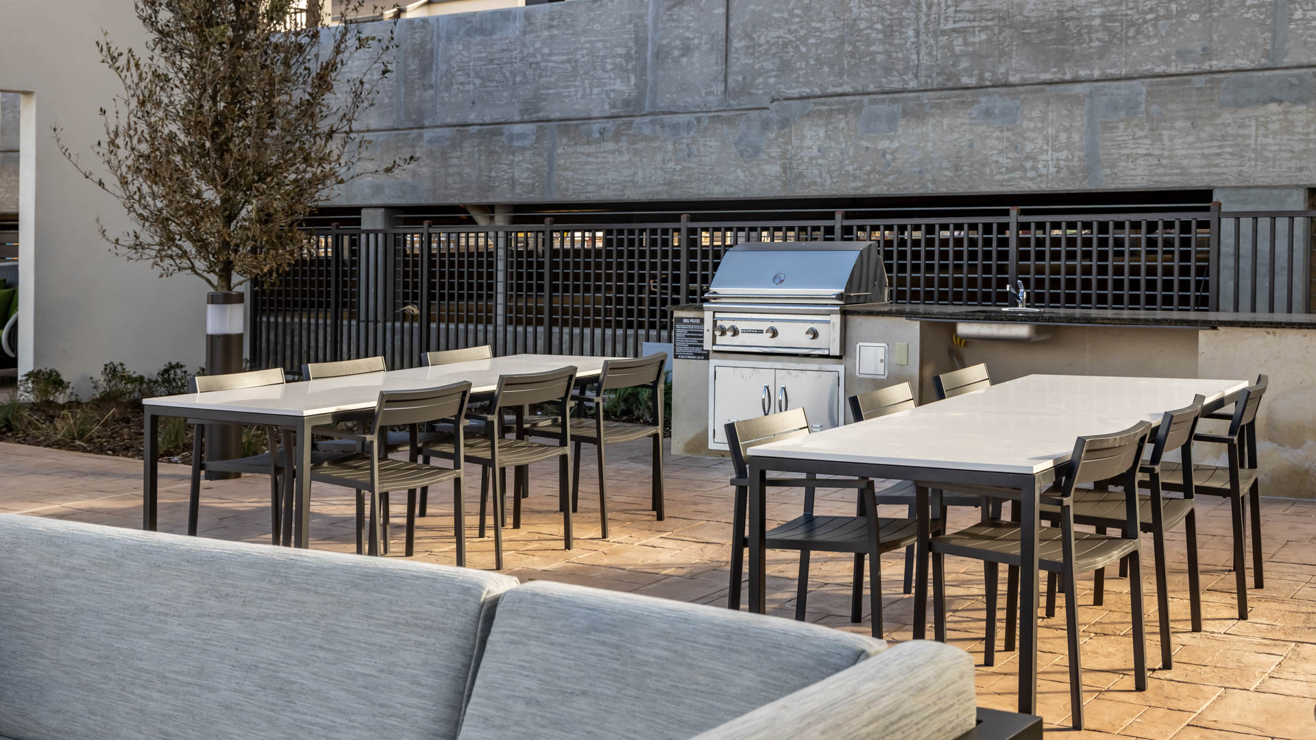 Grill area at The Louise Apartments
