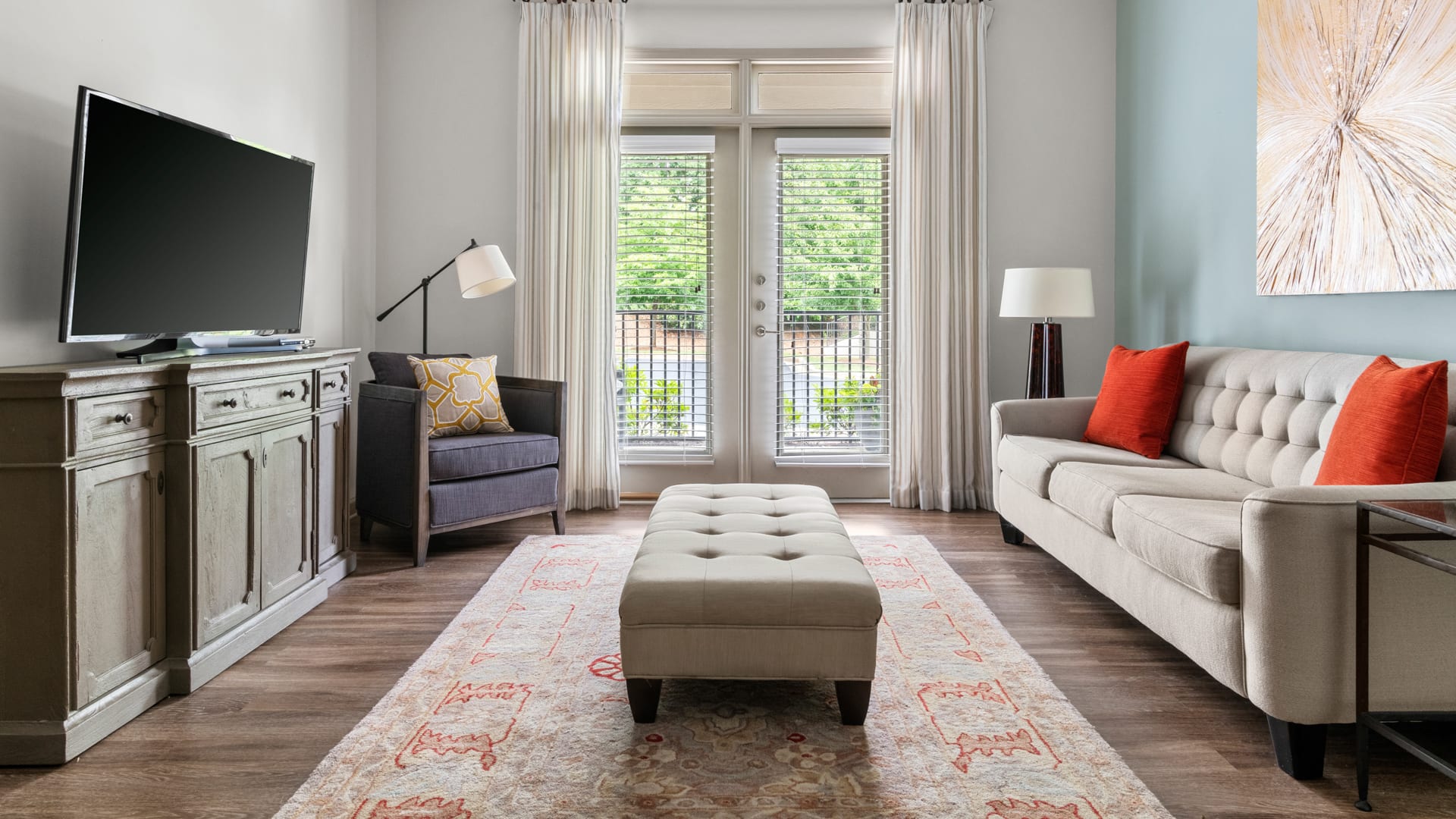 Station 92 at Woodstock Apartments - Living Room