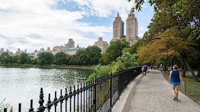 Take a stroll around the tranquil lakes of Central Park